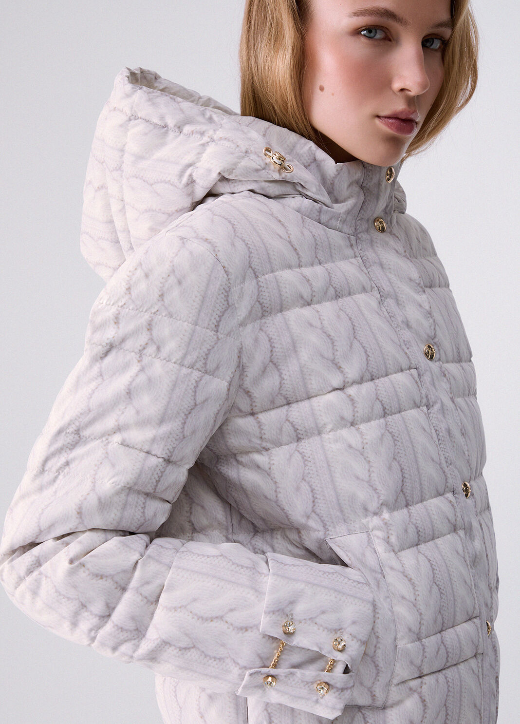 Printed nylon jacket white Liu Jo - large image number 4