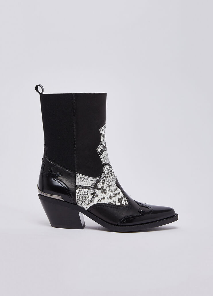 Python Print Cowboy Boots black Liu Jo - medium