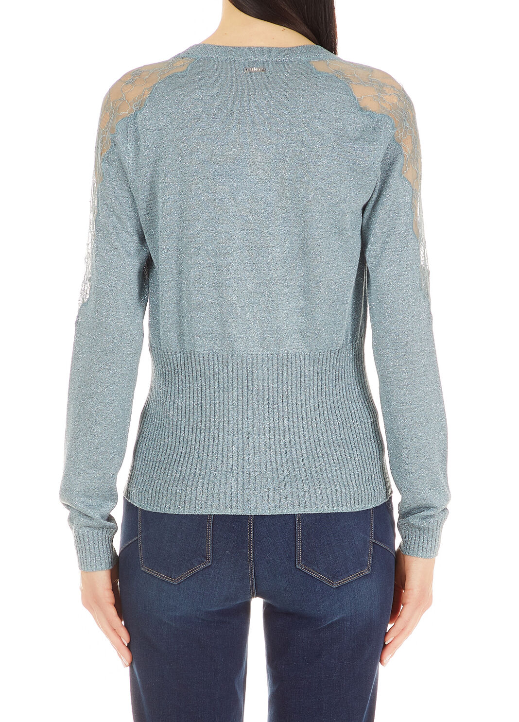 Cardigan aus Lurex&reg; mit Spitze Azurblau Liu Jo - large image number 1