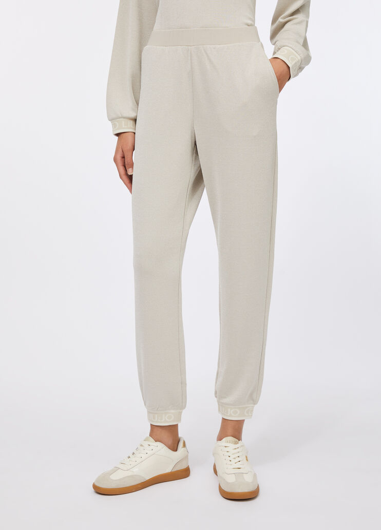 Брюки-джоггеры с люрексом® бежевый Liu Jo - large image number 0