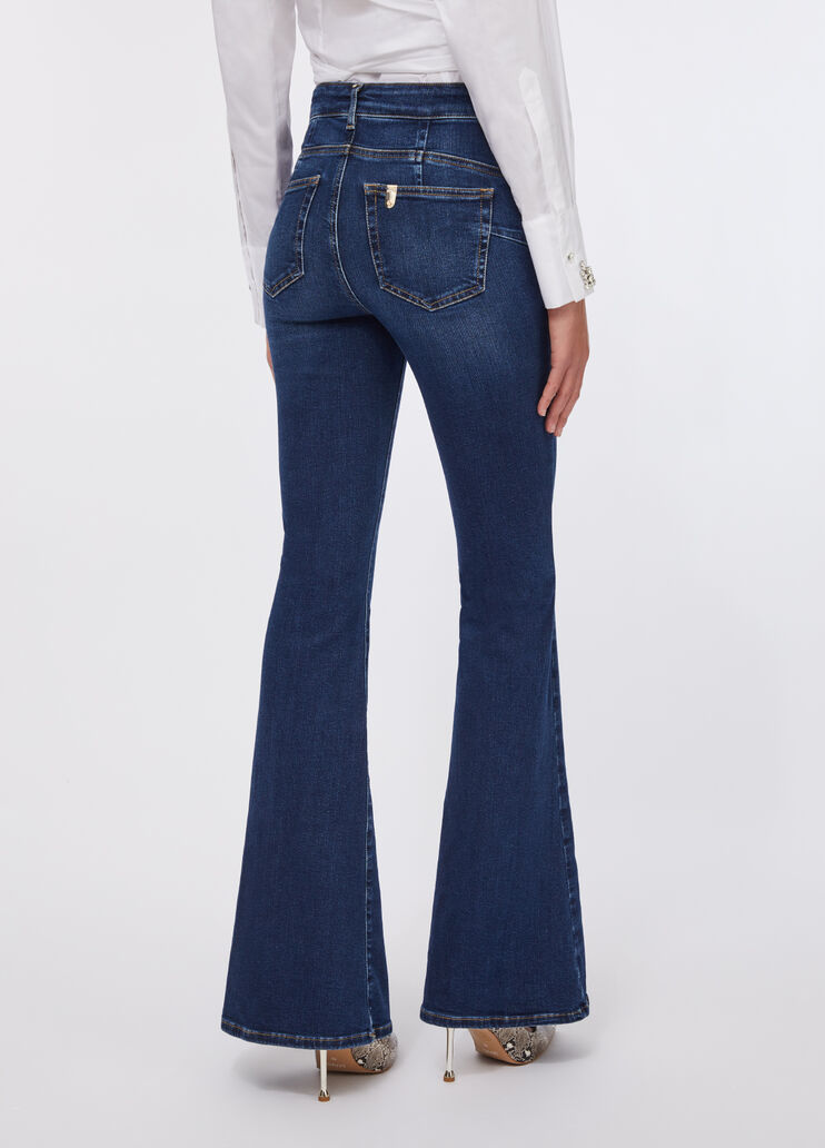 Flared jeans with belt dark denim Liu Jo - large image number 1