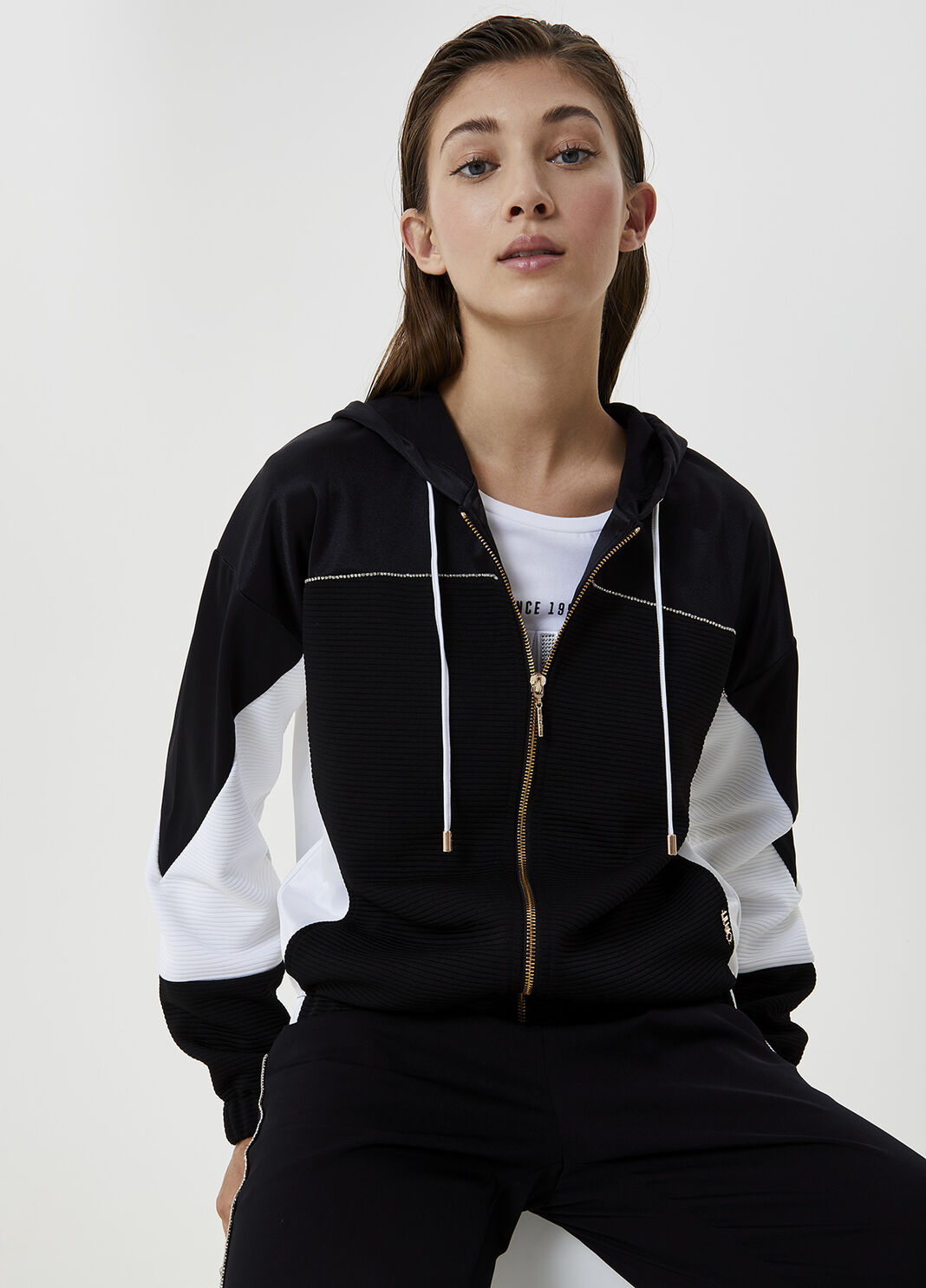 Zip hooded sweatshirt Black Liu Jo - large image number 2