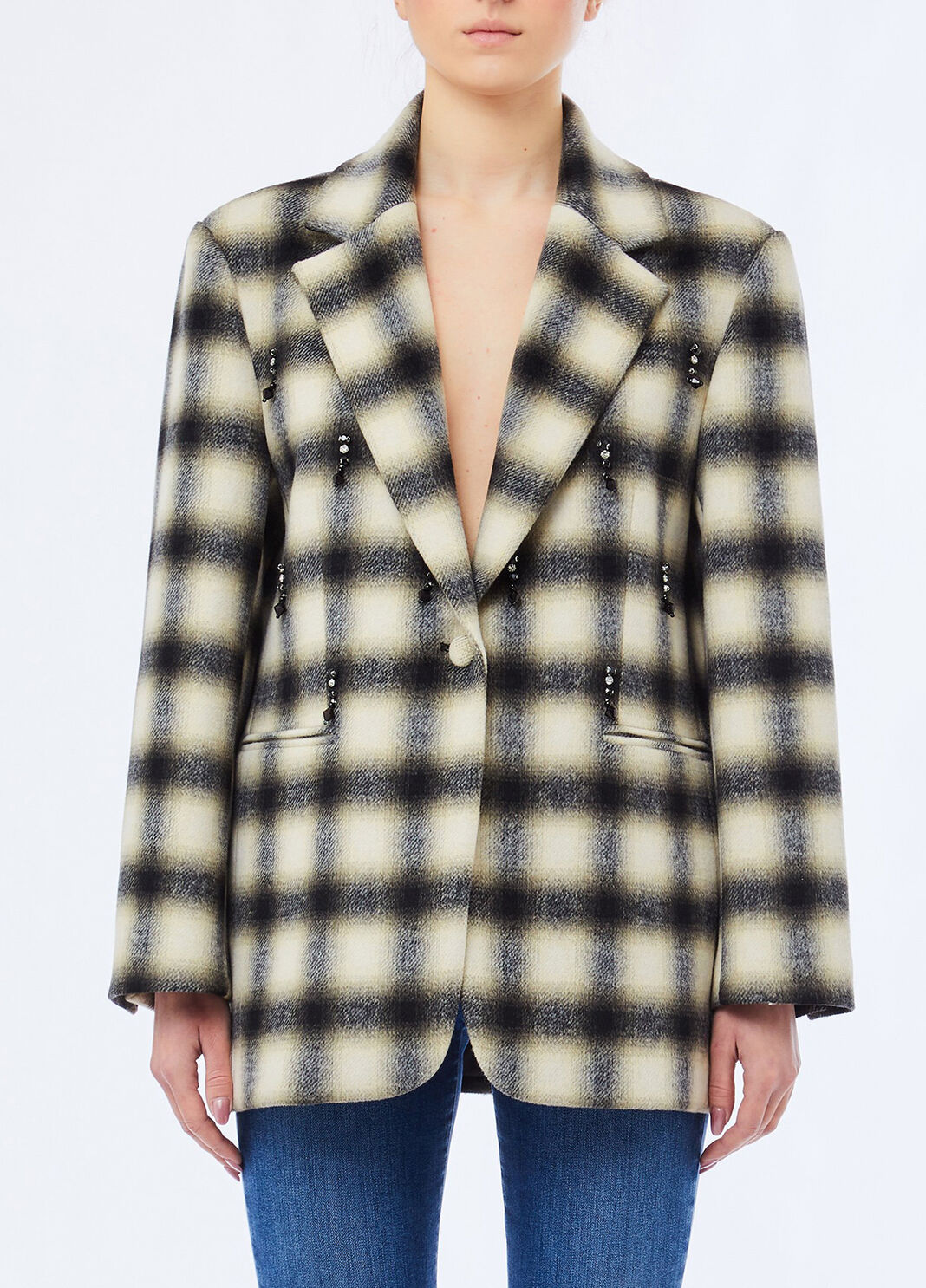 Chequered jacket with bejewelled embroidery check Liu Jo - large image number 0