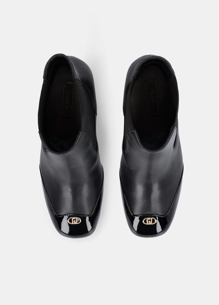Leather ankle boots with logo black Liu Jo - large image number 4