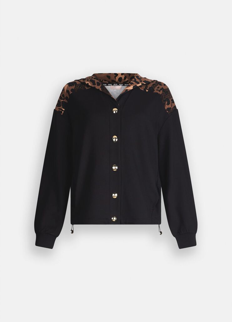 Sweatshirt with buttons black Liu Jo - large image number 6 Sweatshirt with buttons black Liu Jo - large image number 6