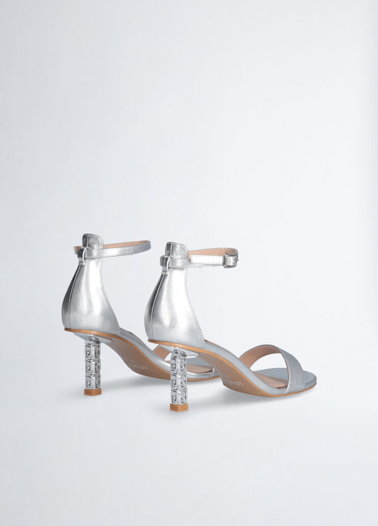 Sandals with branded heel silver tone Liu Jo - large image number 1 Sandals with branded heel silver tone Liu Jo - large image number 1