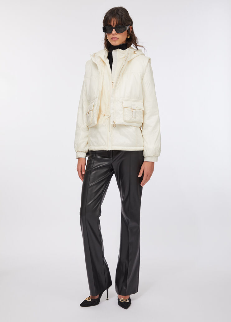 Padded hooded jacket Milky white Liu Jo - large image number 5