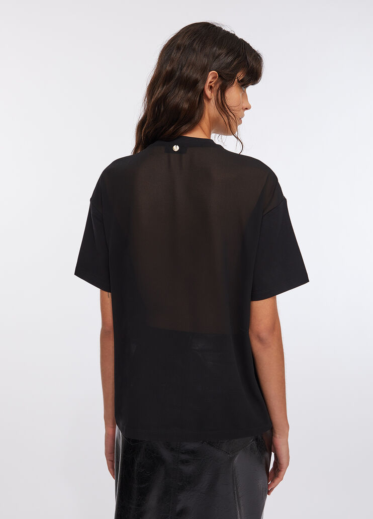 Футболка с жемчужинами и стразами черный Liu Jo - large image number 1