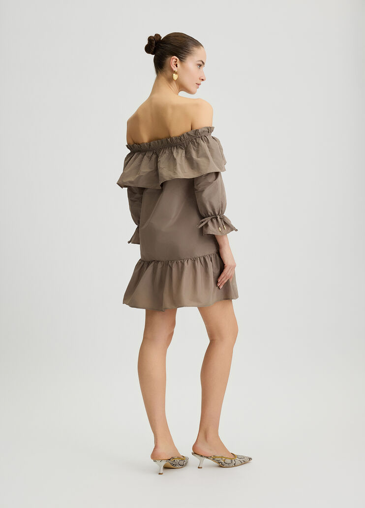 Short taffeta dress beige Liu Jo - large image number 1 Short taffeta dress beige Liu Jo - large image number 1