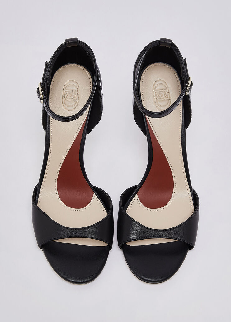 Sandals in nappa leather with heel black Liu Jo - medium