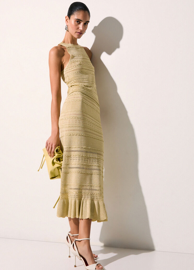 Long openwork knit skirt yellow Liu Jo - medium