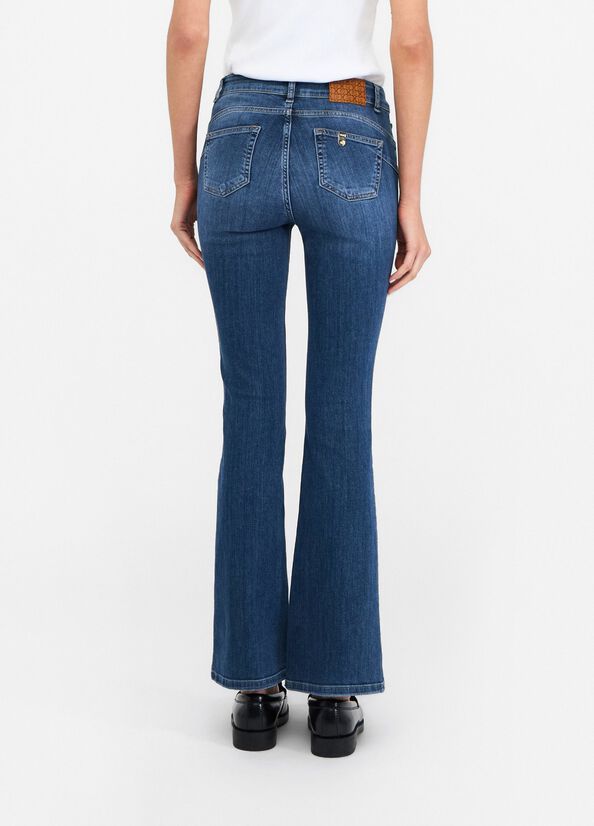 High-rise flared jeans dark blue denim Liu Jo - large image number 1