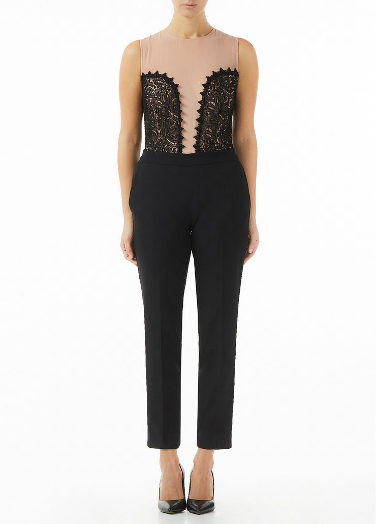 Smart jumpsuit with lace Black/Cinnamon Liu Jo - large image number 0