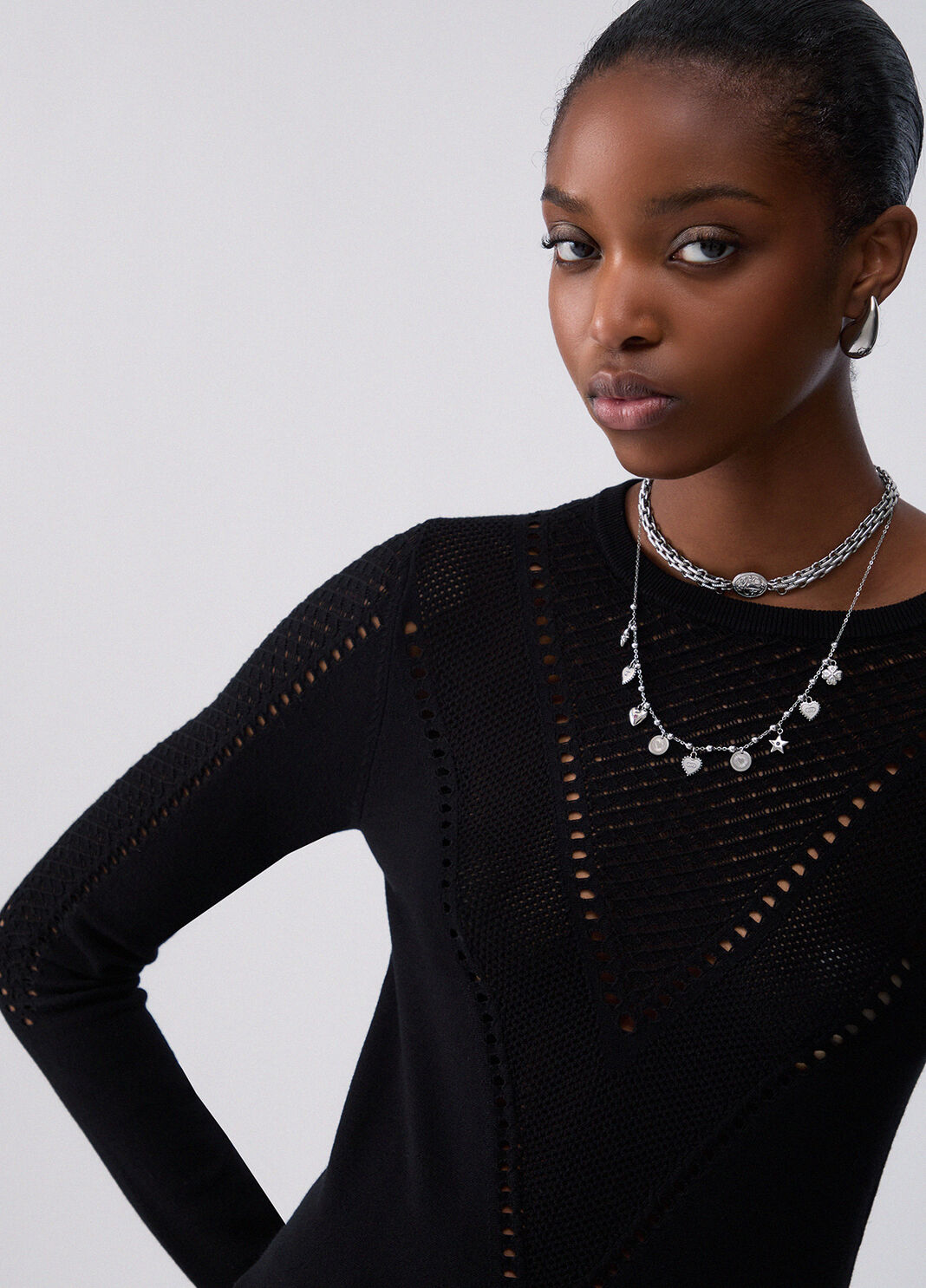 Knit Top with Cut-Out black Liu Jo - large image number 4