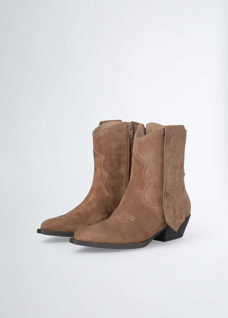 Western-Stiefeletten aus Veloursleder Farbe Braun | Liu Jo
