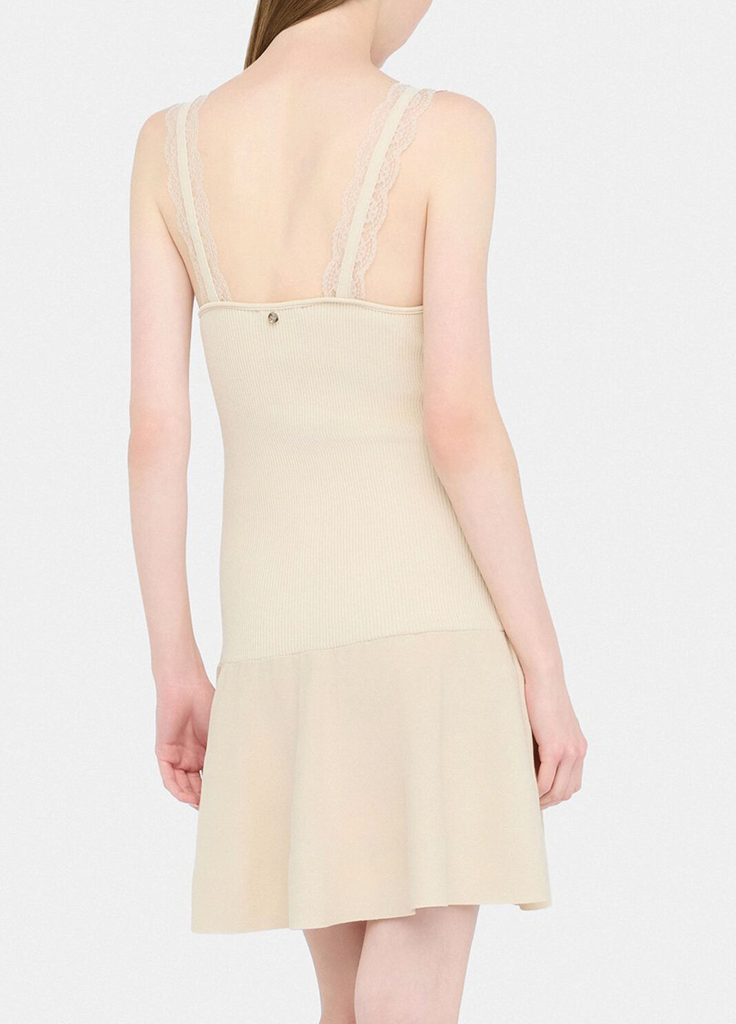 Short dress with lace details light beige Liu Jo - large image number 1