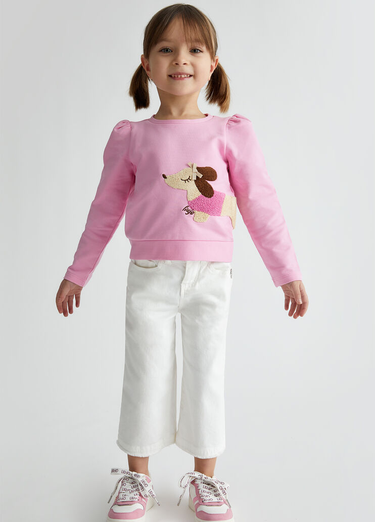 Sudadera con perro salchicha rosa Liu Jo - medium