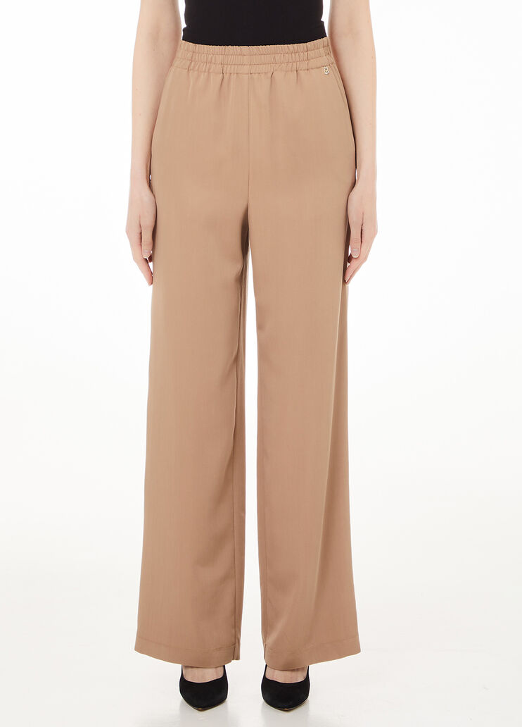Jogginghose aus fließendem Gewebe Sand Liu Jo - medium Jogginghose aus fließendem Gewebe Sand Liu Jo - medium