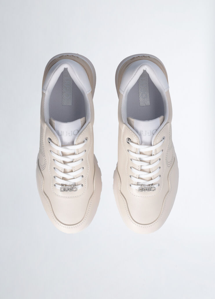 Leather sneakers with openwork logo ivory Liu Jo - large image number 6 Leather sneakers with openwork logo ivory Liu Jo - large image number 6