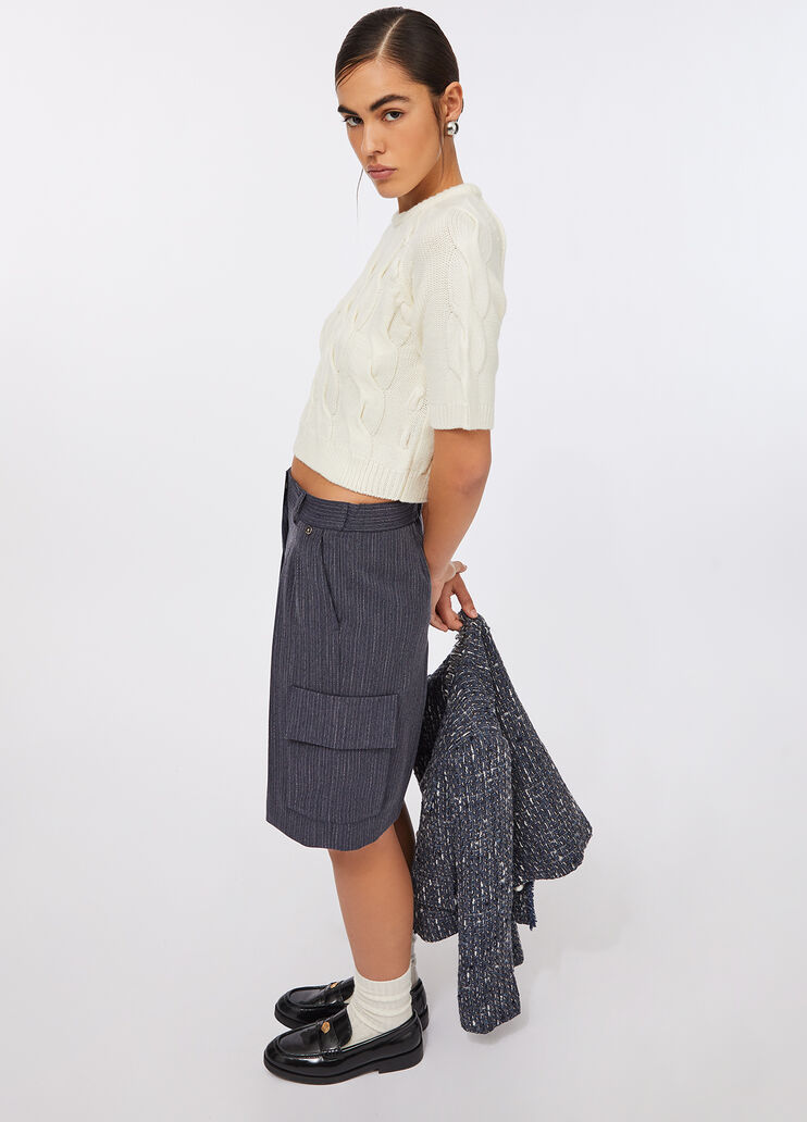 Flanell-Bermudas aus Flanell mit Nadelstreifen Blau mit Nadelstreifen Liu Jo - large image number 4