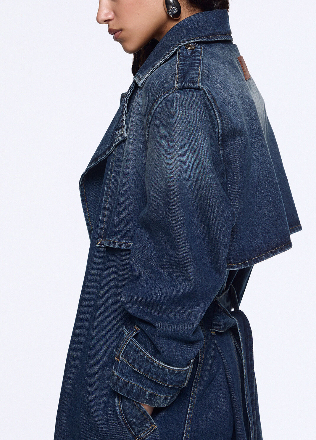 Long denim coat blue denim Liu Jo - large image number 4
