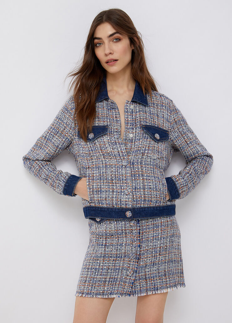 Bouclé jacket blue denim Liu Jo - large image number 0