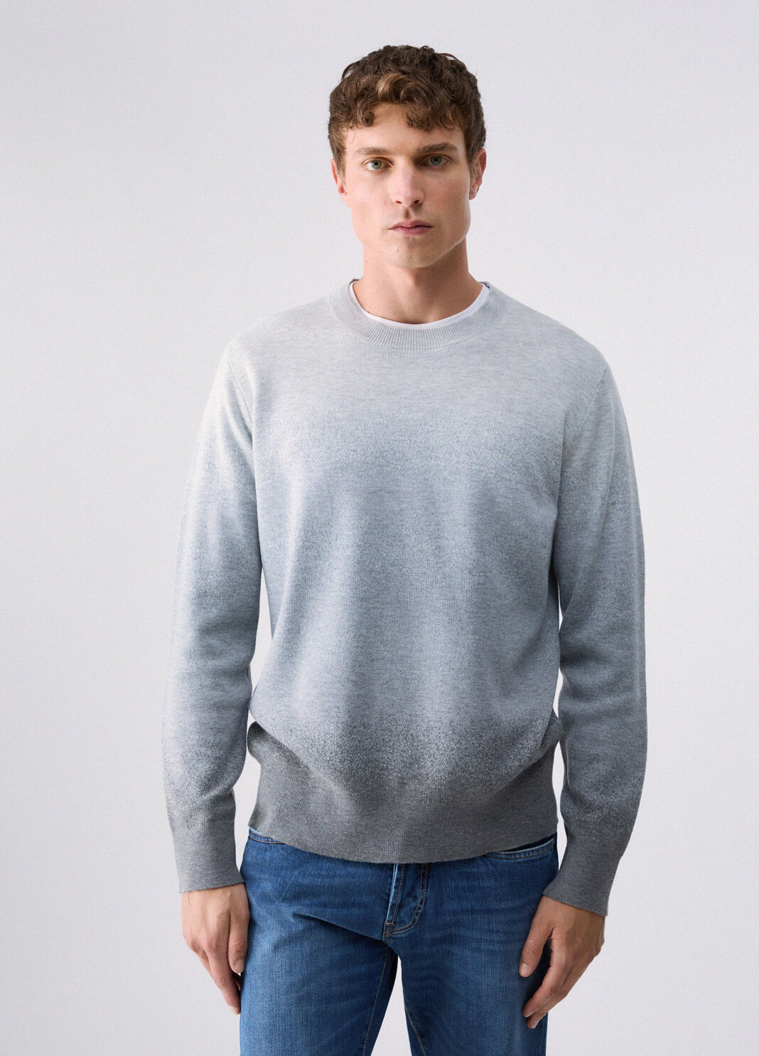 Degrad&eacute; Wool Blend Sweater grey m&eacute;lange Liu Jo - large image number 0