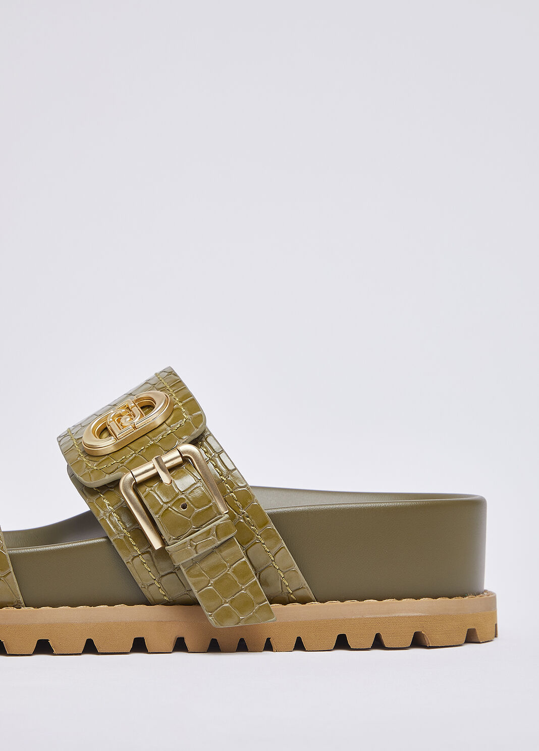 Crocodile-print sandals khaki green Liu Jo - large image number 5