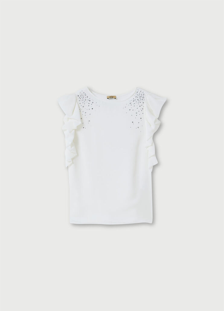 Top with bezel-set gemstones White stars Liu Jo - large image number 4 Top with bezel-set gemstones White stars Liu Jo - large image number 4