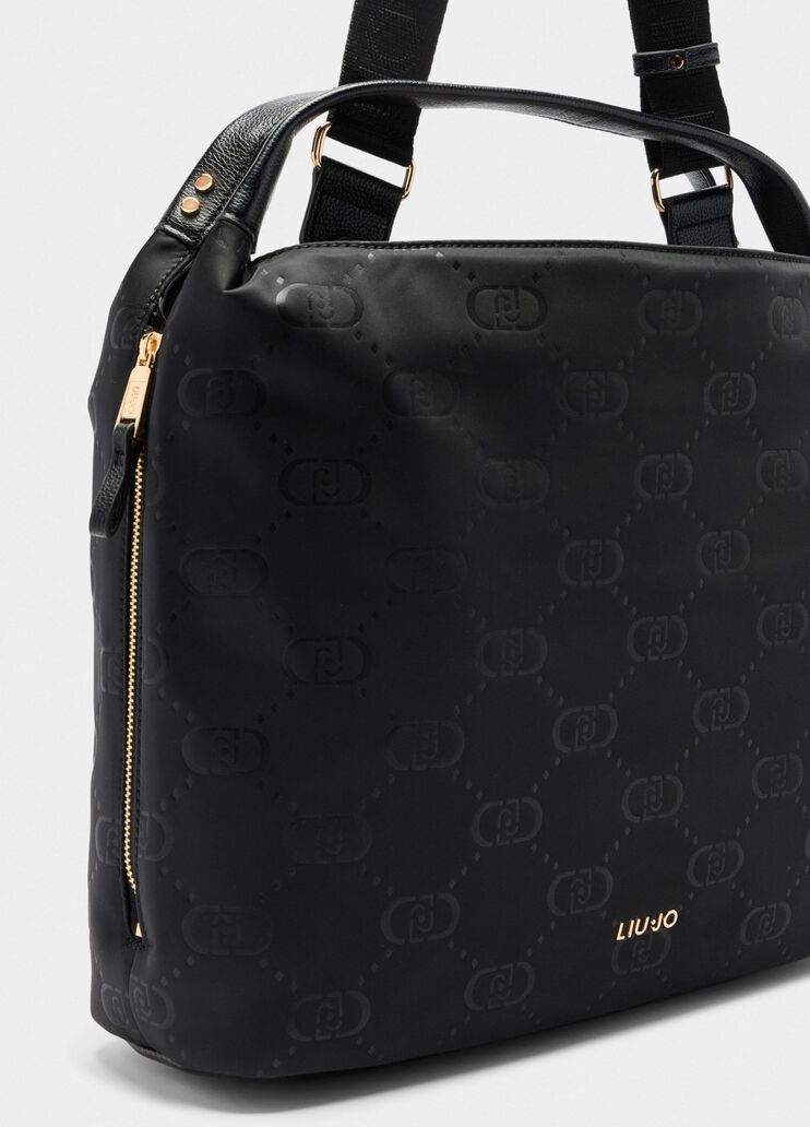Large nylon hobo bag black Liu Jo - large image number 5