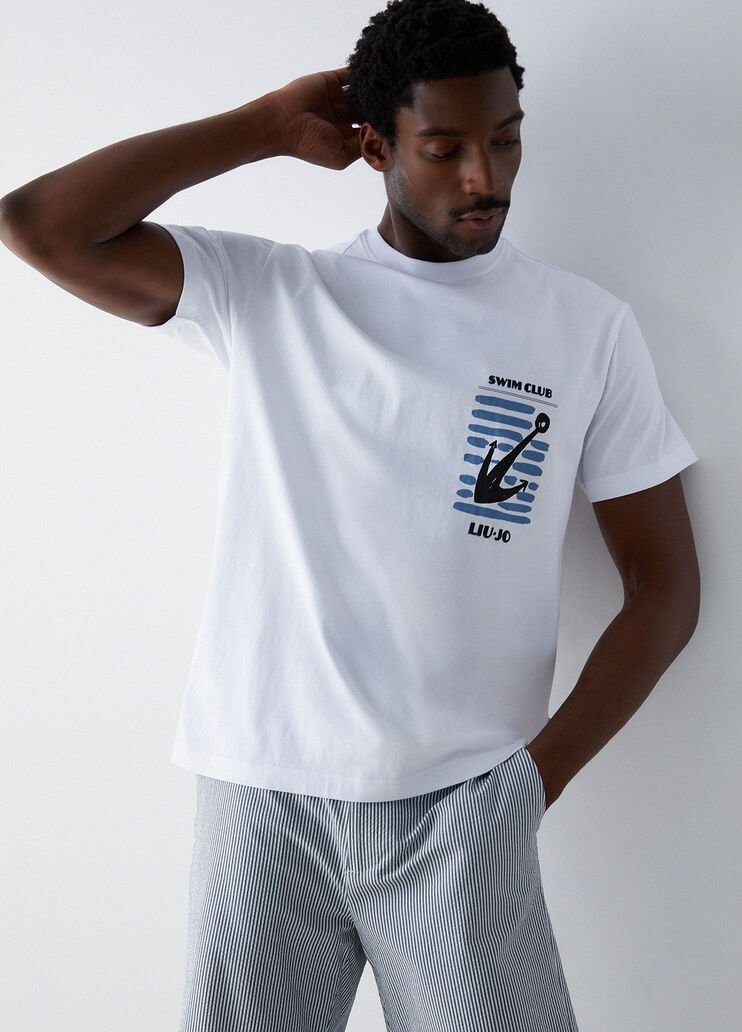 T-shirt con stampa bianco/ancora Liu Jo - medium