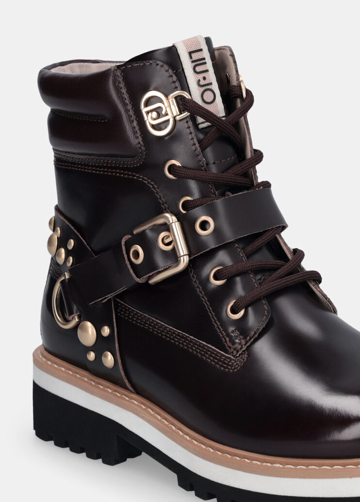 Stiefelette aus Leder mit Nieten schwarz Liu Jo - large image number 6