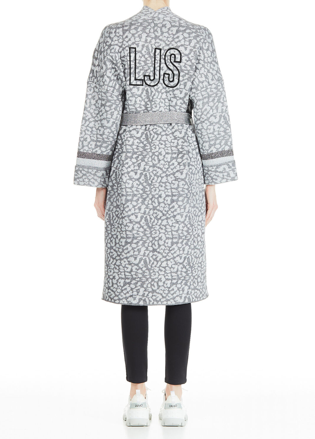 Жаккардовое пальто с анималистическим мотивом Серый Liu Jo - large image number 1