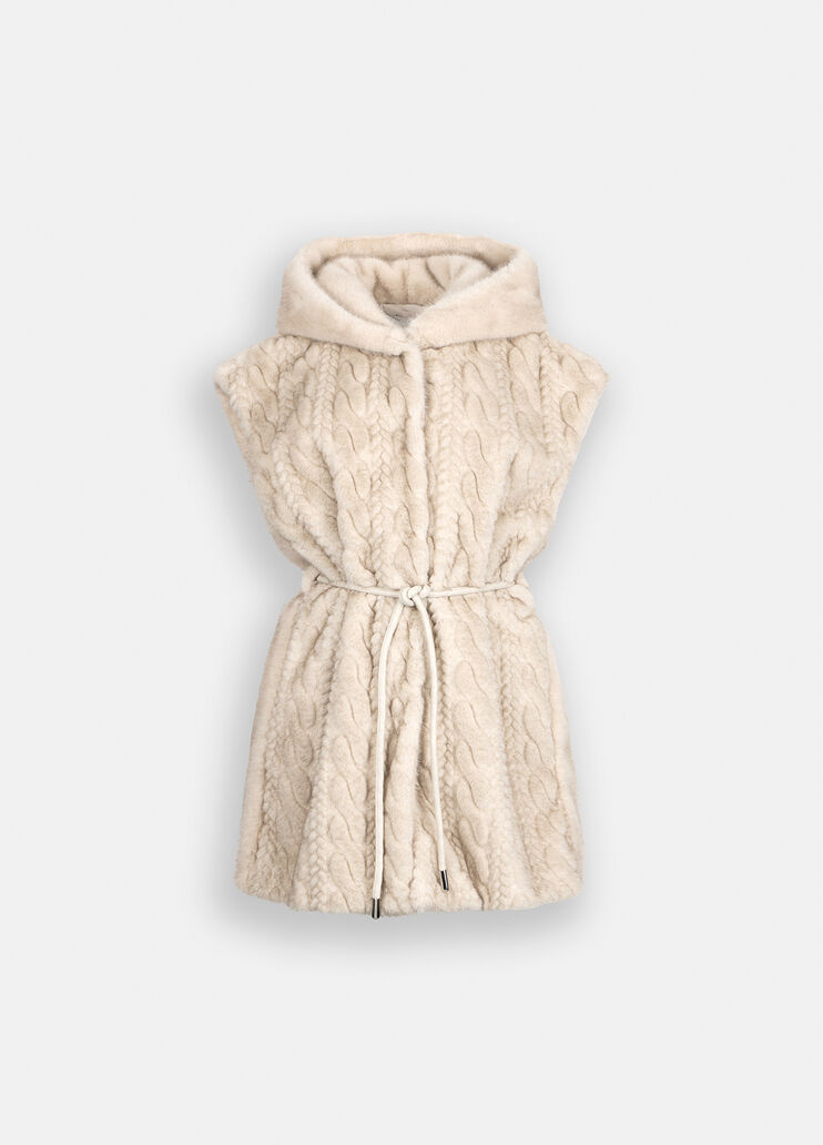 Gilet in teddy con cappuccio beige Liu Jo - large image number 6