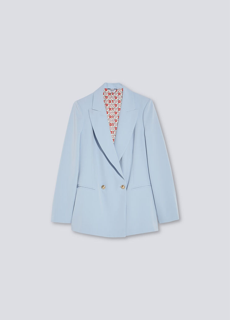 Long-line double-breasted blazer light blue Liu Jo - large image number 4 Long-line double-breasted blazer light blue Liu Jo - large image number 4