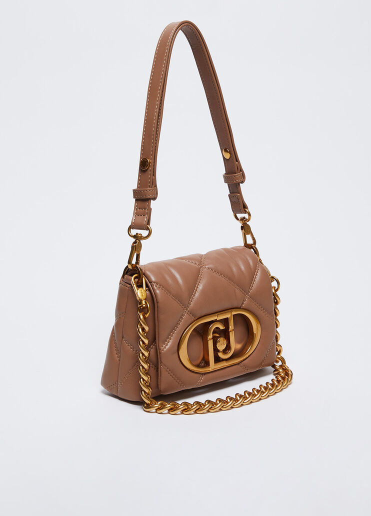 Small matelassé LaPuffy bag colour brown | Liu Jo