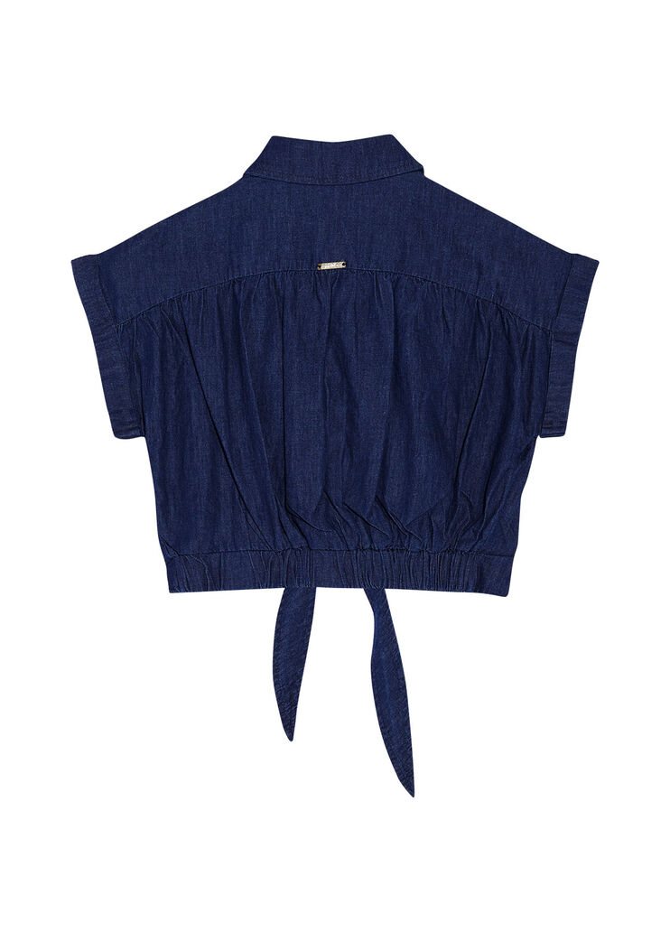 Jeansbluse mit Knoten Denimblau Liu Jo - large image number 1 Jeansbluse mit Knoten Denimblau Liu Jo - large image number 1