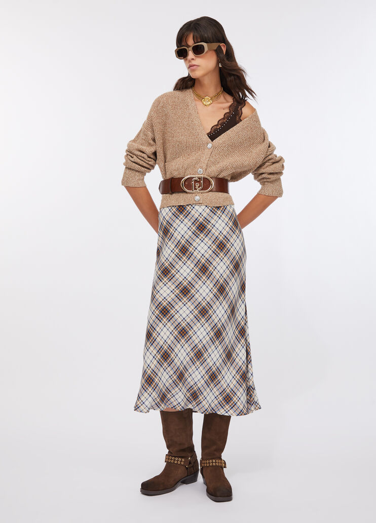 Langer karierter Rock Karomuster Liu Jo - large image number 5