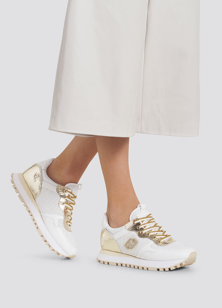 Sneaker mit perforierten Details Weiß/Gold Liu Jo - large image number 3 Sneaker mit perforierten Details Weiß/Gold Liu Jo - large image number 3
