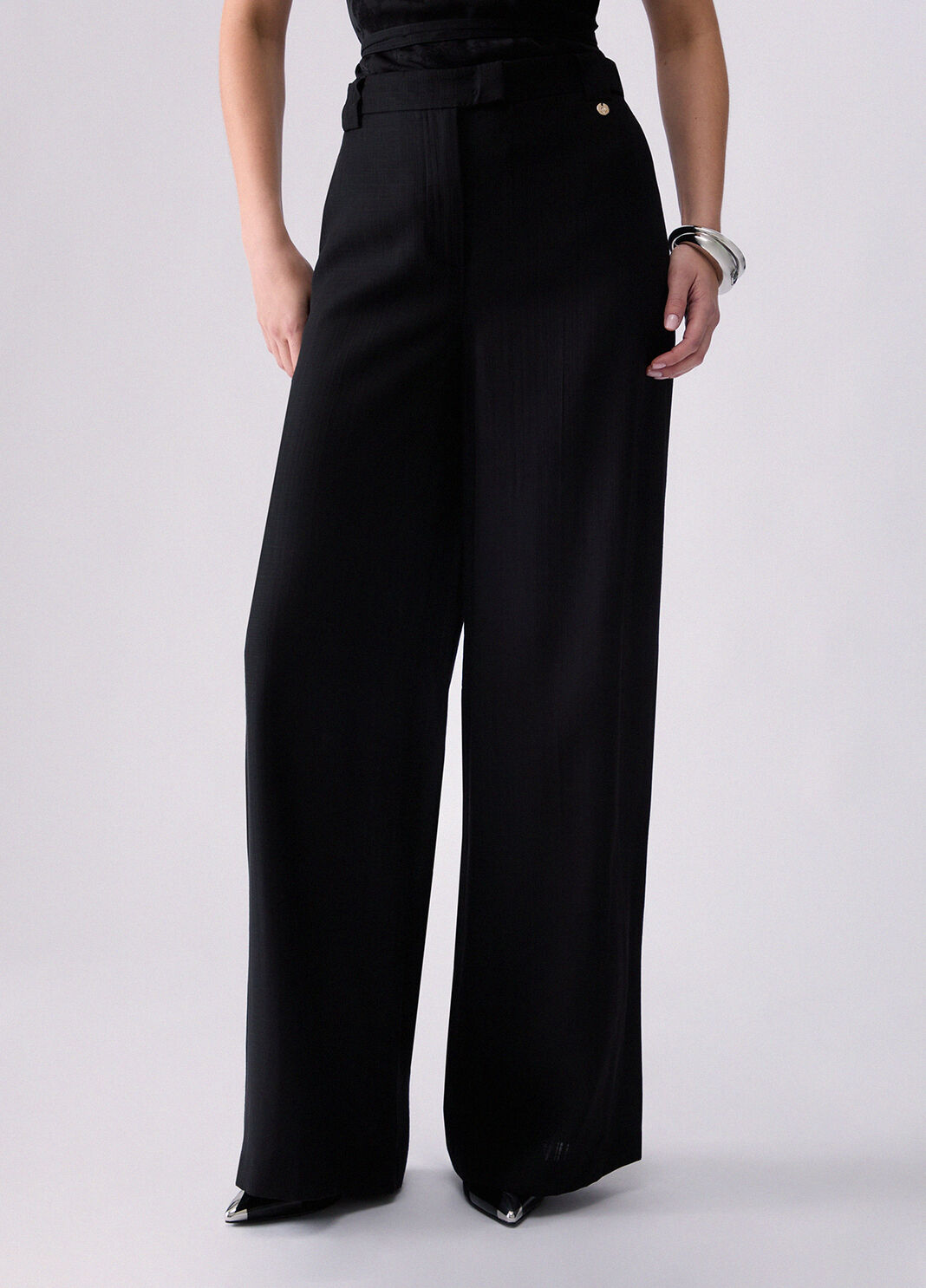 Flamed Viscose Trousers black Liu Jo - large image number 0