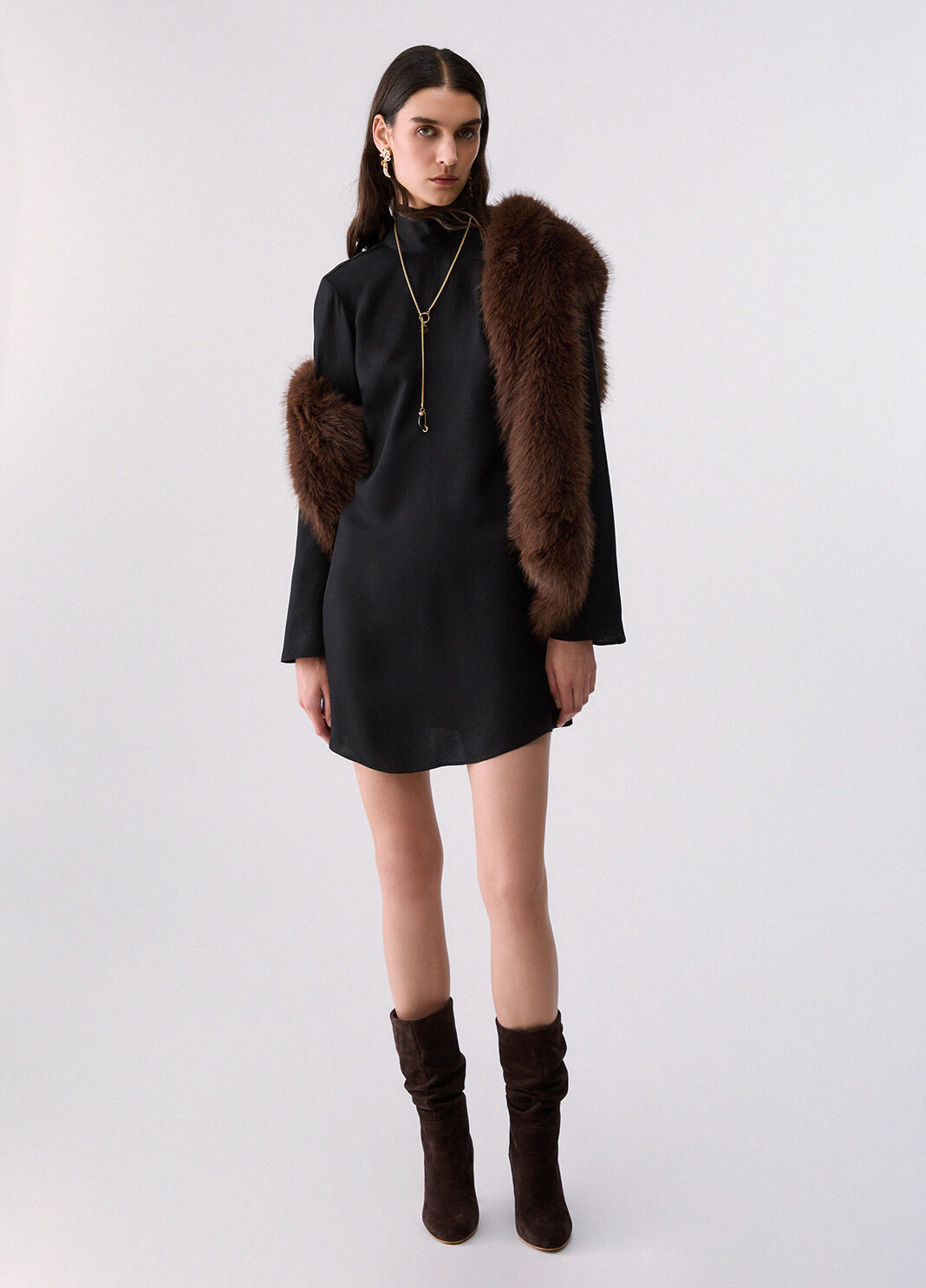 Abito corto in twill nero Liu Jo - large image number 5