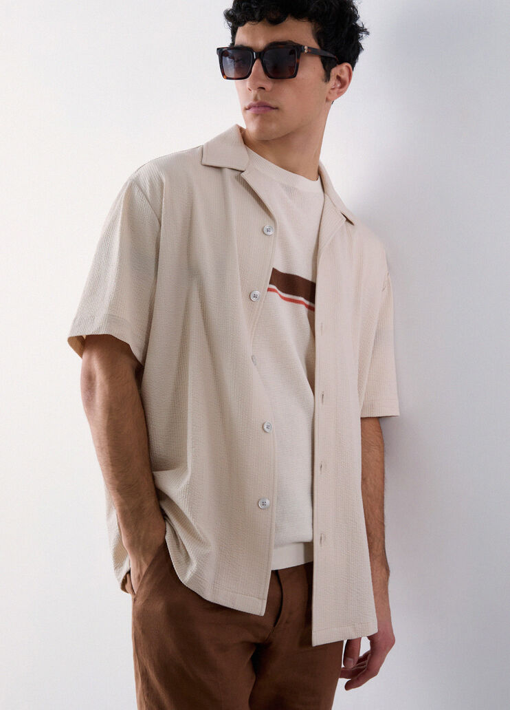 Seersucker shirt cream Liu Jo - medium