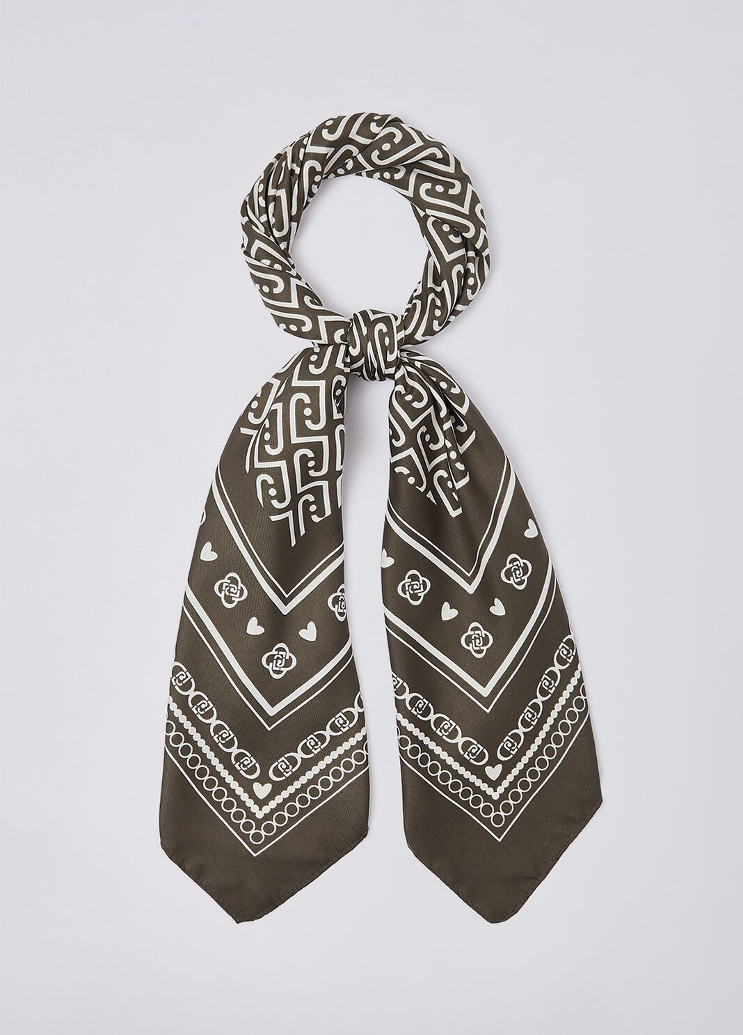 Scarf large with monogram logo khaki green Liu Jo - large image number 1