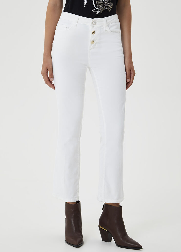 High-rise velvet trousers Wool White Liu Jo - large image number 0 High-rise velvet trousers Wool White Liu Jo - large image number 0