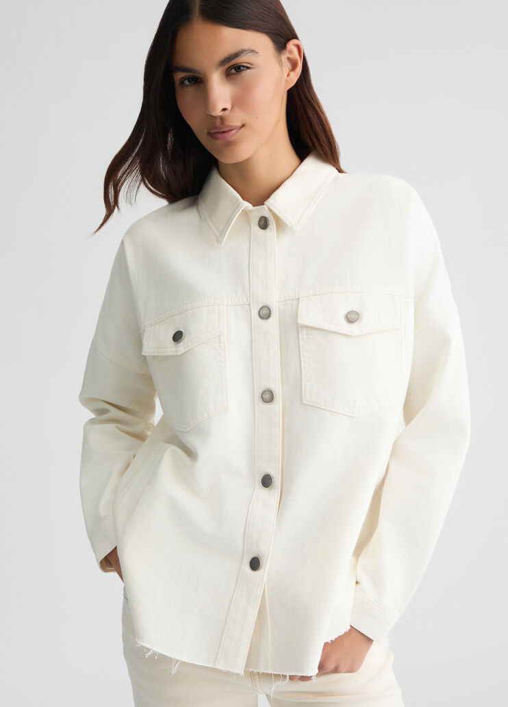 Denim shacket white wool Liu Jo - large image number 3 Denim shacket white wool Liu Jo - large image number 3