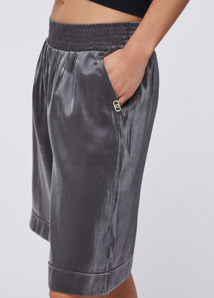 Bermuda in tessuto laminato grigio Liu Jo - large image number 4