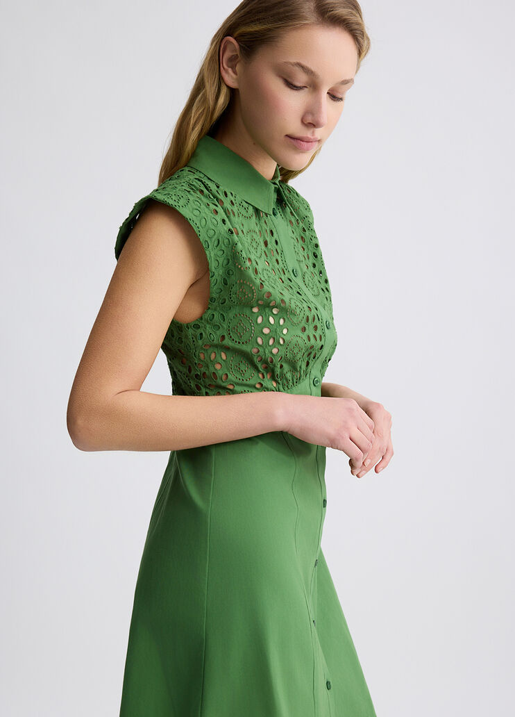 Broderie anglaise shirt dress green Liu Jo - large image number 3 Broderie anglaise shirt dress green Liu Jo - large image number 3
