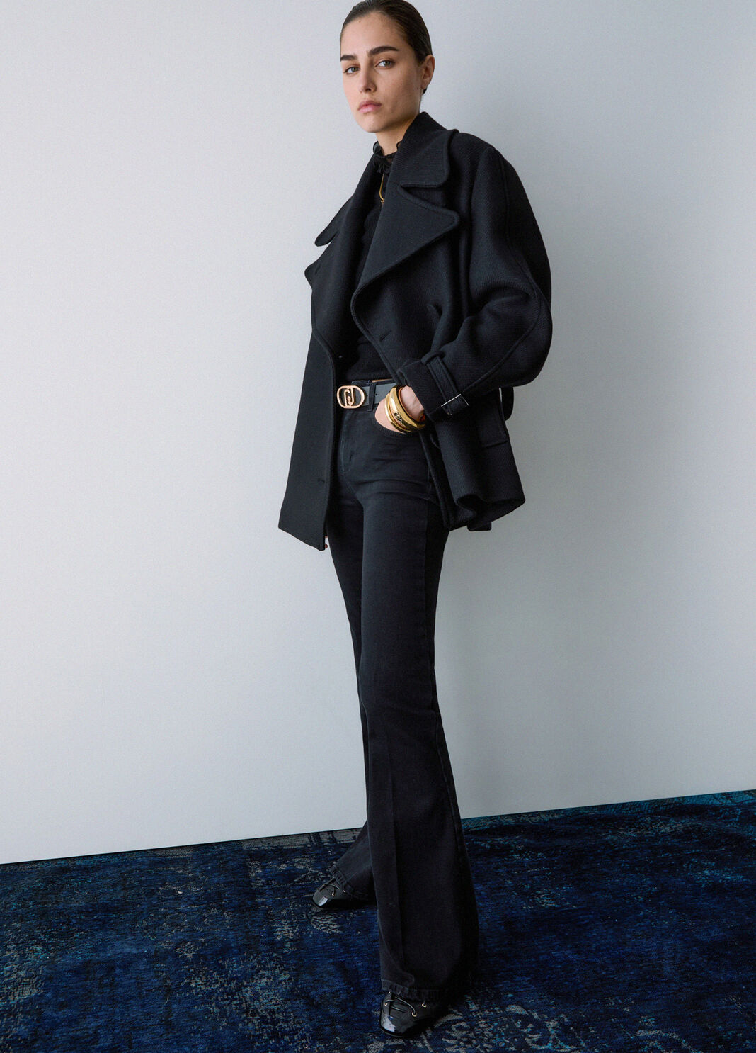 High-waisted bootcut jeans black denim Liu Jo - large image number 2