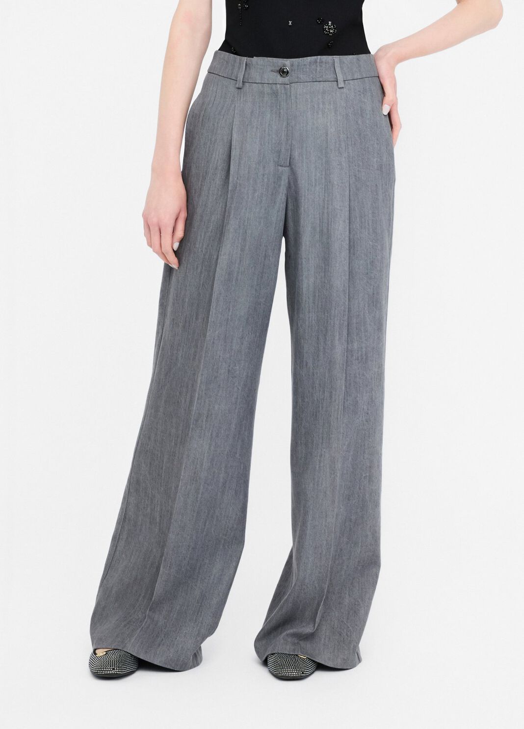 Pantaloni flare denim grigio Liu Jo - large image number 0
