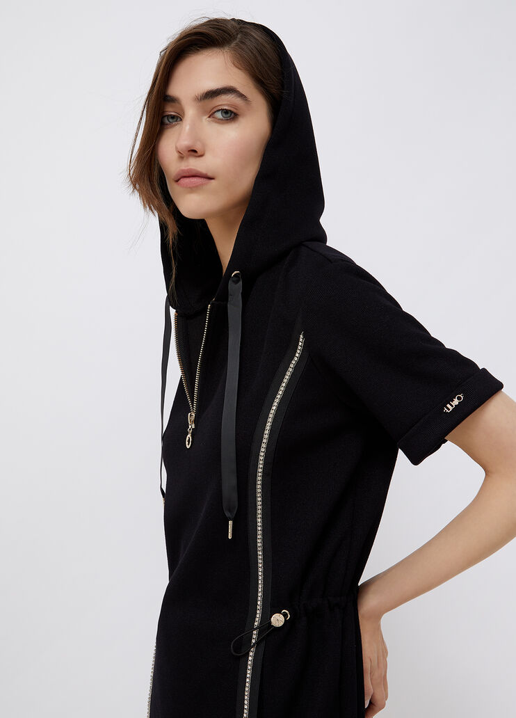 Kurzes Kleid mit Kapuze Schwarz Liu Jo - large image number 2